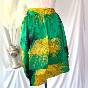 Sariah Anthropologie‎ Green Yellow Tiered Bubble Skirt Womens size 0